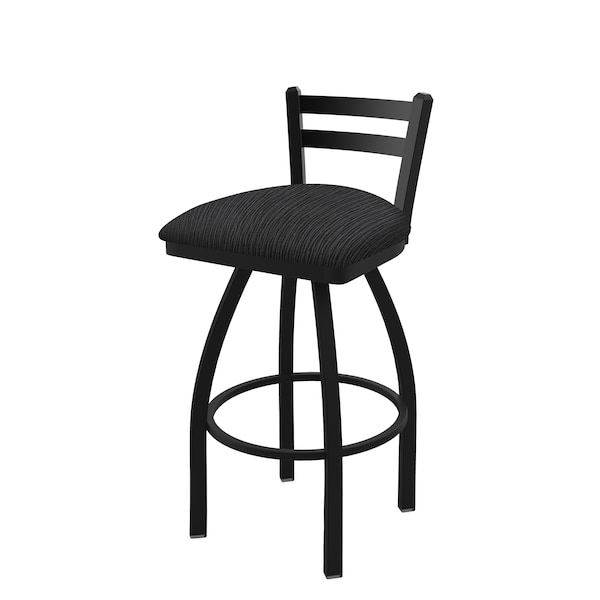 25" Low Back Swivel Counter Stool, Black Wrinkle, Graph Anchor Seat